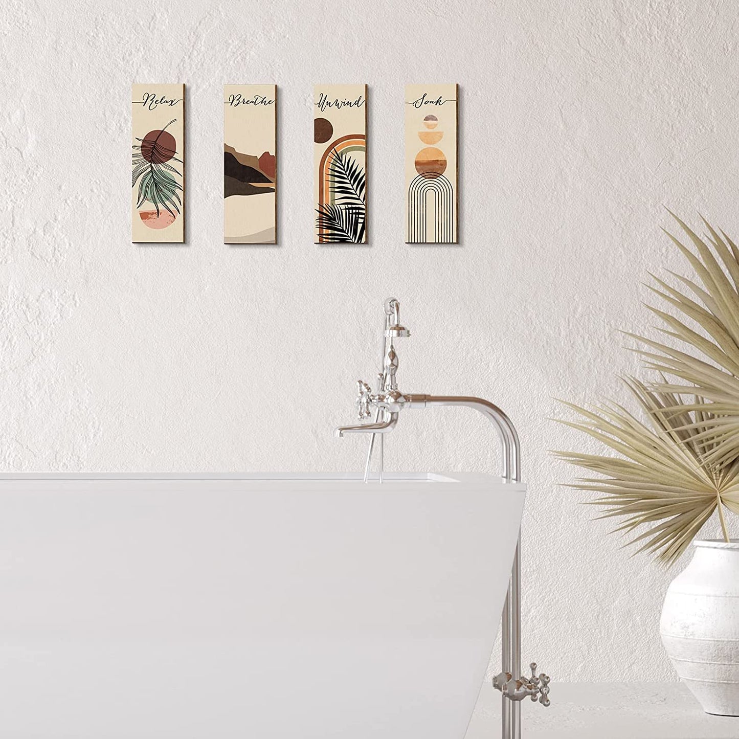 Floralbloom, 4 Pieces Set Double Tape Wall Decor