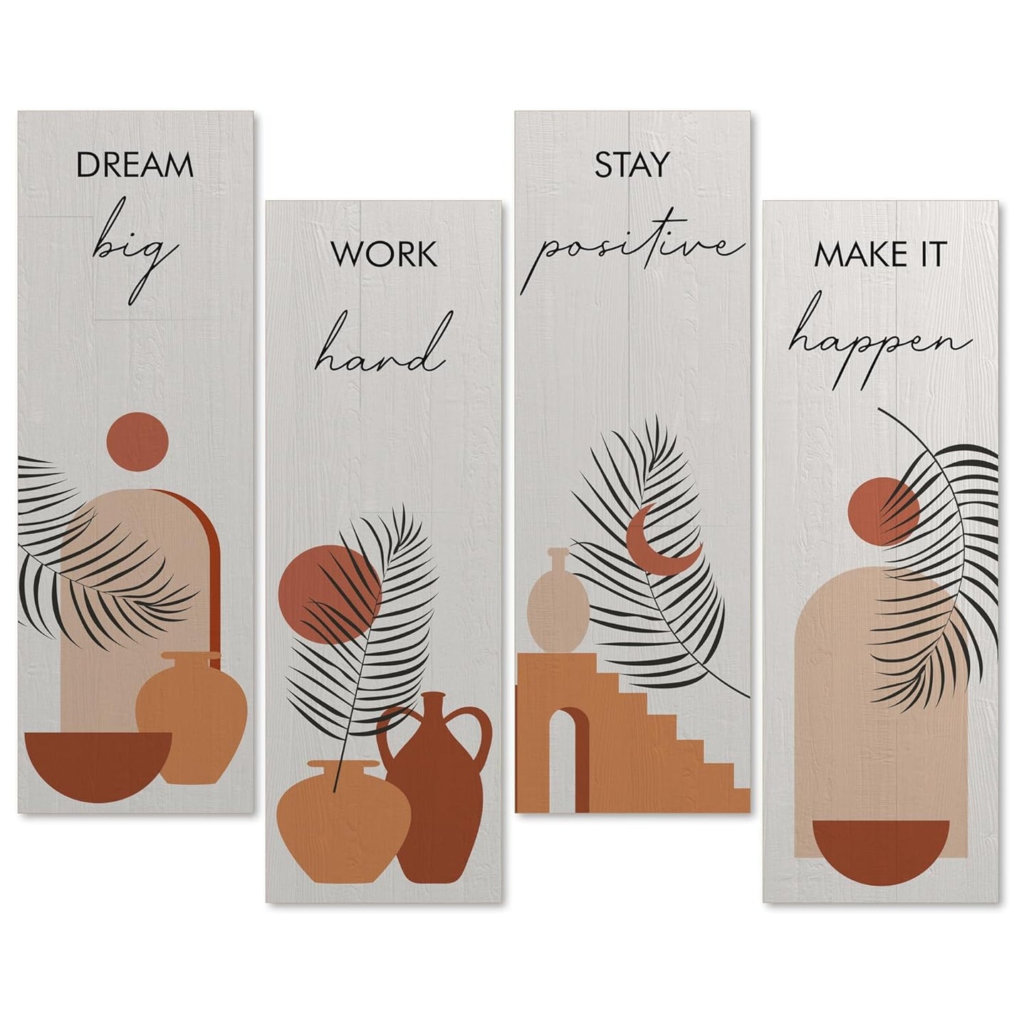 Floralbloom, 4 Pieces Set Double Tape Wall Decor