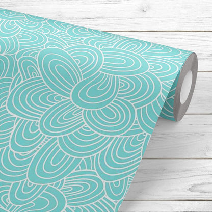 Hand-Drawn Waves D2 | Peel & Stick Vinyl Wallpaper Roll