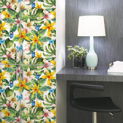 Watercolor Floral Painting PVC-Free Peel & Stick Vinyl Wallpaper