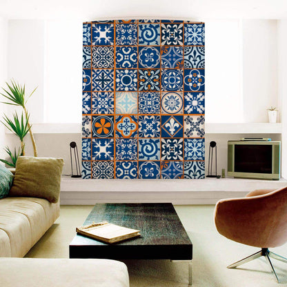 Moroccan Tiles Pattern PVC-Free Peel & Stick Vinyl Wallpaper Roll