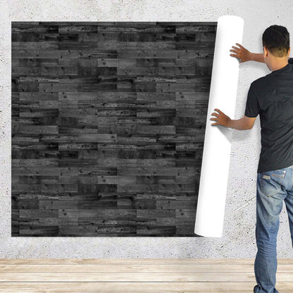 Dark Wooden Pattern PVC-Free Peel & Stick Vinyl Wallpaper