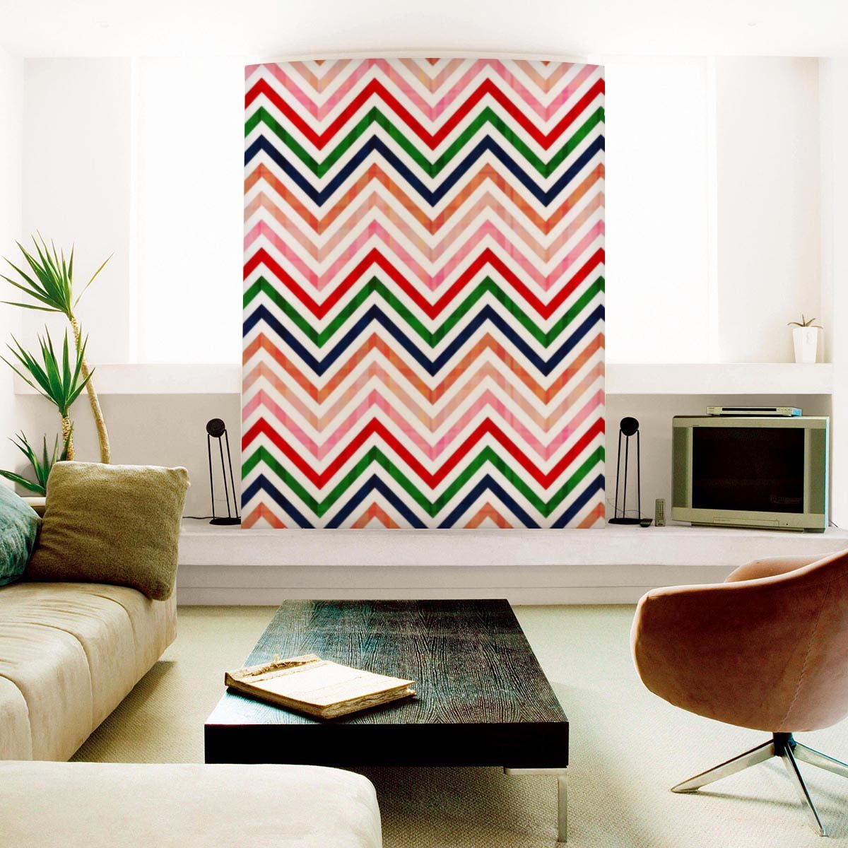 Colorful Chevron Non-PVC Self-Adhesive Peel & Stick Vinyl Wallpaper