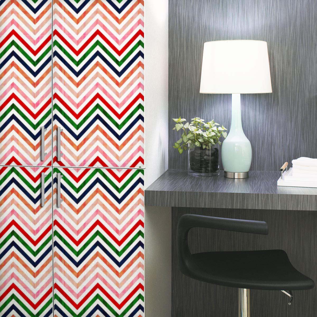 Colorful Chevron Non-PVC Self-Adhesive Peel & Stick Vinyl Wallpaper