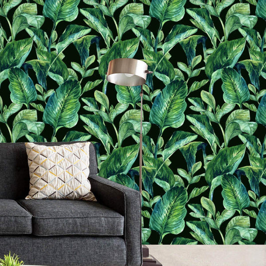 Nordic Style Tropical Leaves PVC-Free Peel & Stick Vinyl Wallpaper