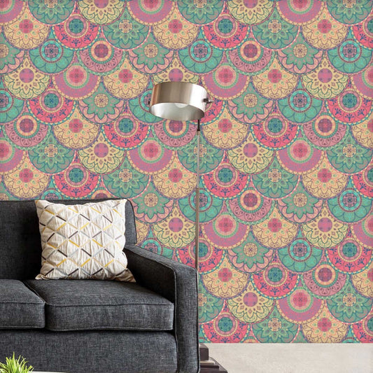 Pastel Circles PVC-Free Peel & Stick Vinyl Wallpaper