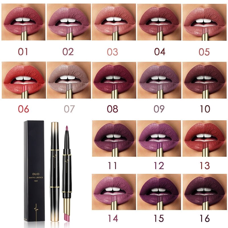 Beauty🎉 Free Shipping 🎉16 Color optional Long Lasting Lipstick + Lip Liner Combo-🔥🔥🔥HOT SALE-45%OFF