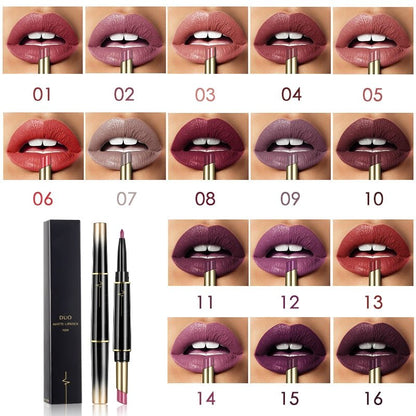 Beauty🎉 Free Shipping 🎉16 Color optional Long Lasting Lipstick + Lip Liner Combo-🔥🔥🔥HOT SALE-45%OFF