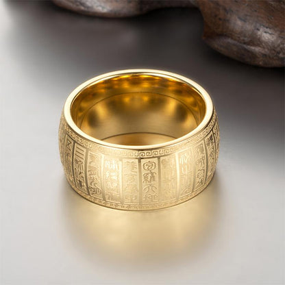 Buddhist Golden Light Mantra Titanium Steel Ring【HOT SALE-45%OFF🔥🔥🔥】