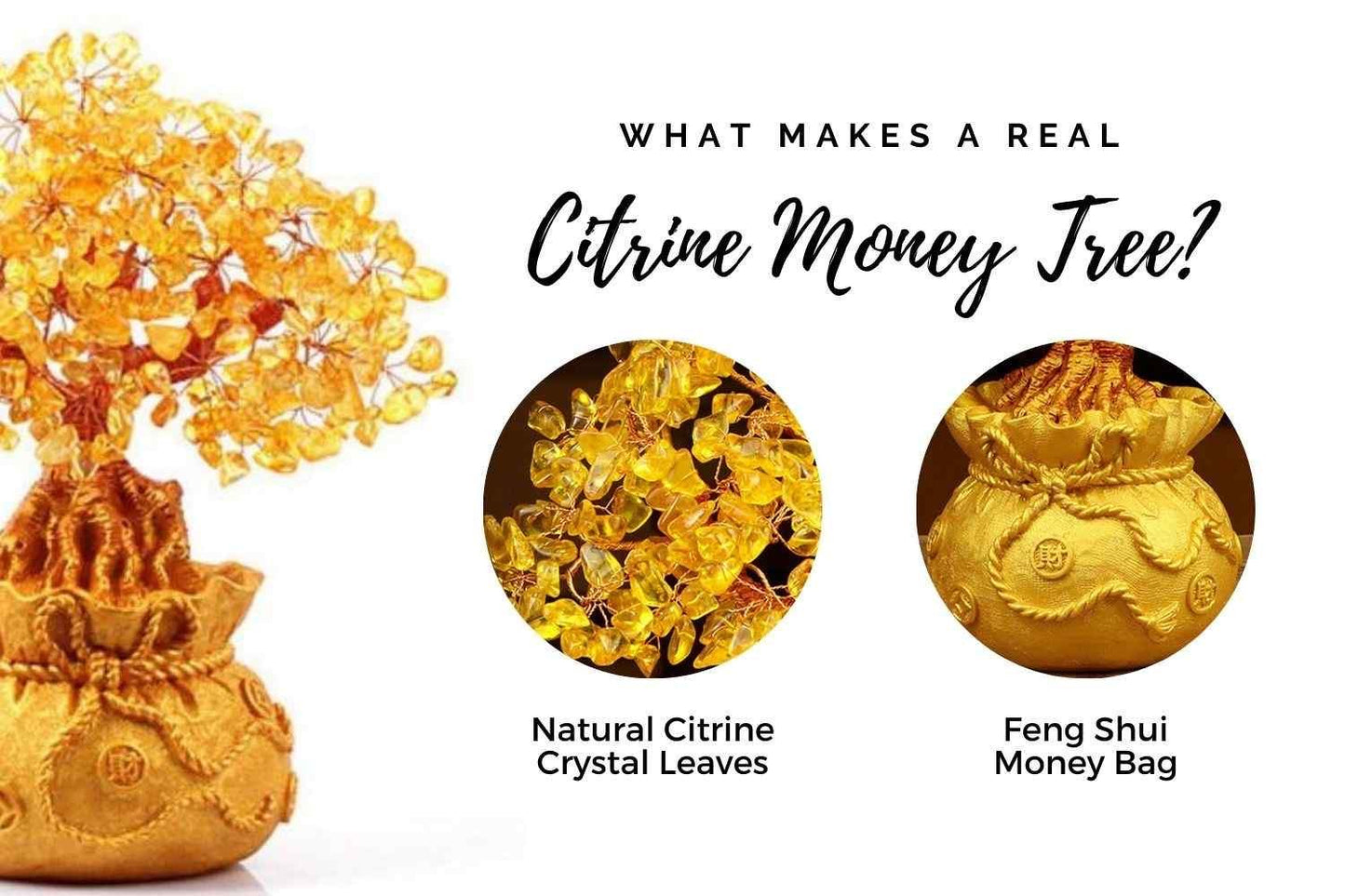 Citrine Money Tree Gemstone Ornament - Feng Shui for Prosperity